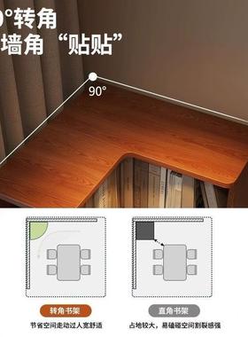 角柜实木角书架墙置物落地家用多层转柜子墙角架HMG储物柜拐靠角