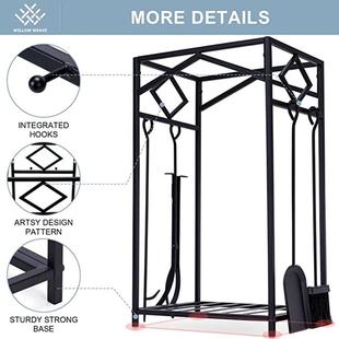 铁艺火架木柴纳架架用壁炉具欧美木材收架套装Firewood柴柴火储物
