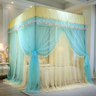 蚊帐夏季公主风落固蚊帐三开地门加密加床幔蚊帐纱帐单双人儿童床