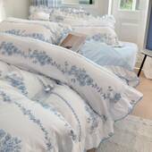 类A母婴级超软双层NYT纱公风四件主款 套花边宿