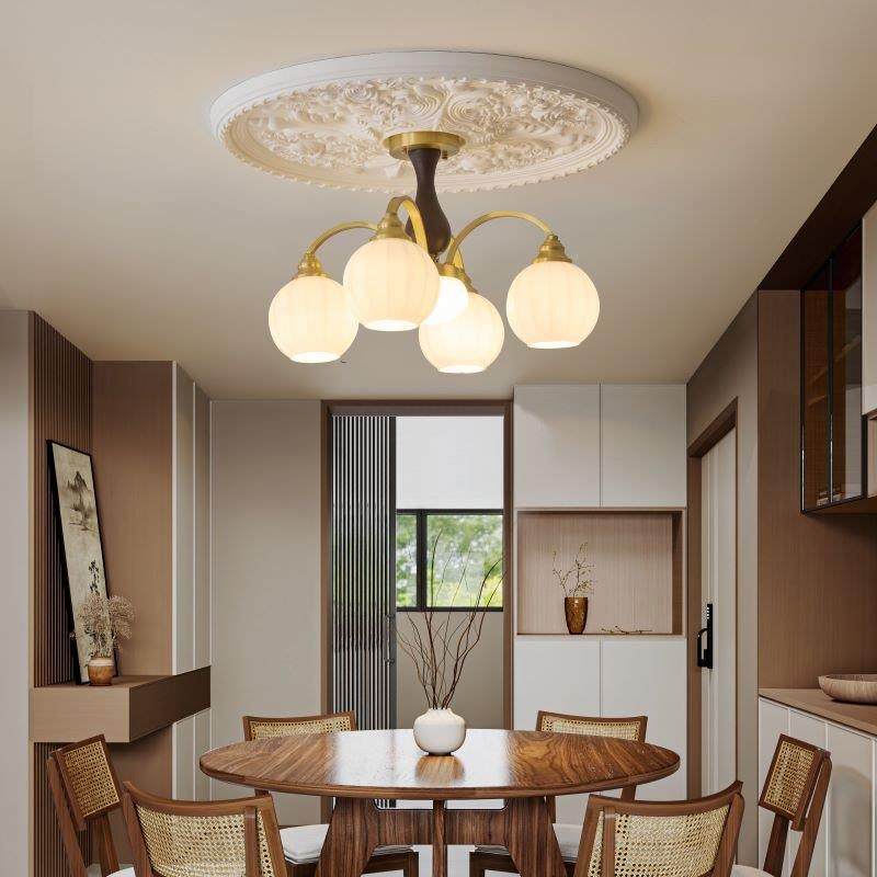 法式中古客厅吸顶灯式复古胡豆桃37548色餐厅灯具全美铜实木卧吊,家装灯饰光源,智能吊灯,淘宝优惠券,粉丝福利购,淘宝优惠卷