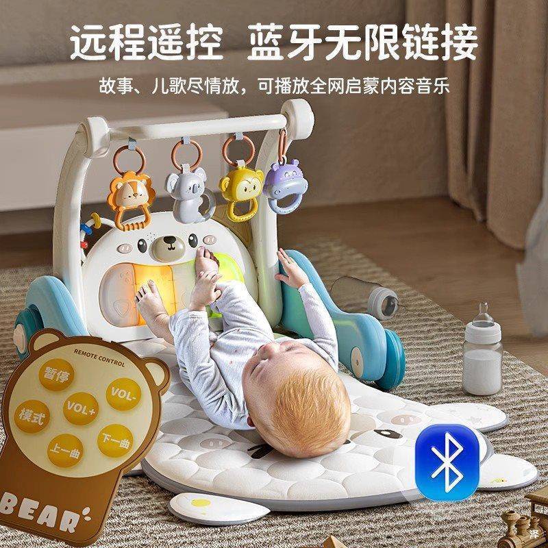跨境热销婴儿遥控音车乐健身架脚钢玩具SUA0-1岁踏宝宝学步手推琴