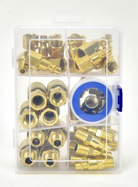 3921/N4PT新美式接头套装45PC塑料盒内外牙螺纹插丝气动芯快接头