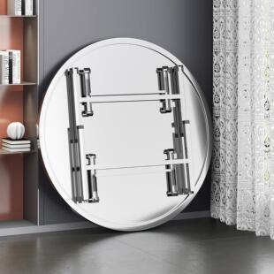 家用不锈钢折叠圆桌户外可携式摆摊专用大圆桌子可折叠餐桌饭桌