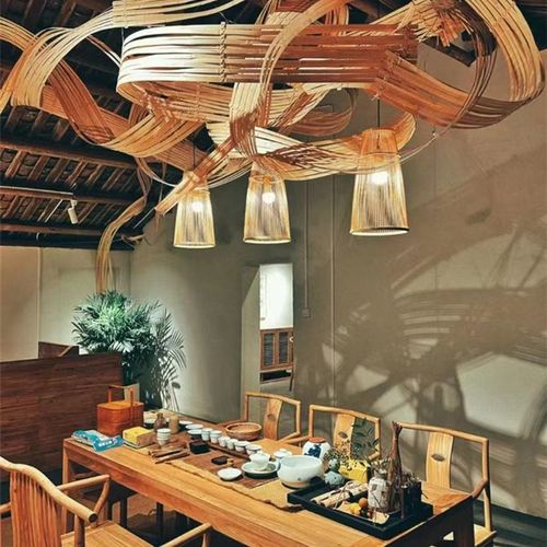 新款婚庆定制道具竹编竹条展厅装饰创意设计吊顶户外婚礼场景竹排