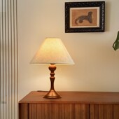 现代新中式 台灯中古风高级质感氛围灯印花布艺床头书房装 饰灯689Z