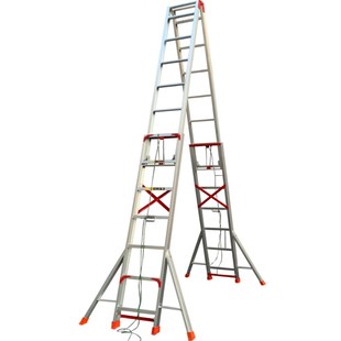 铝合金伸缩人字梯8米9米10米11米12米伸缩梯子工程梯双面升降梯子