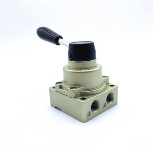 HV200D气动手动阀 手扳阀三位四通阀一进两出气阀 气缸开关手转阀