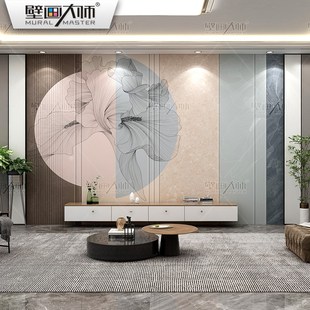 2025新款 客厅拼色墙纸高级感3d墙布 花鸟壁布电视背景墙壁纸新中式