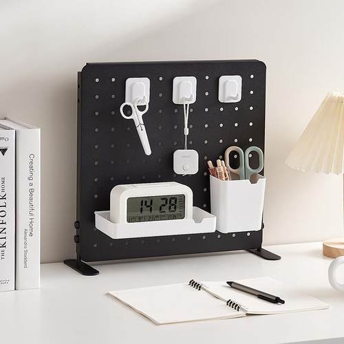 70洞Y桌面洞板免打孔办F769S857桌可立收纳展示架多功能工具隔板F