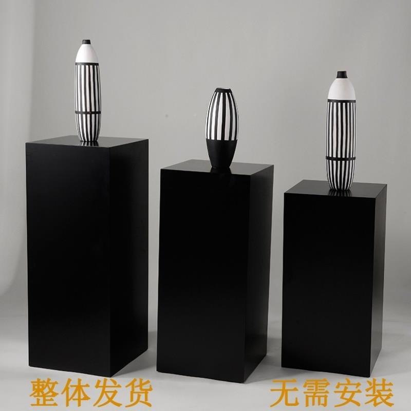 形色花店摆橱窗地台陈GCQ列架中方岛柜展黑厅展会烤漆服台装店荐