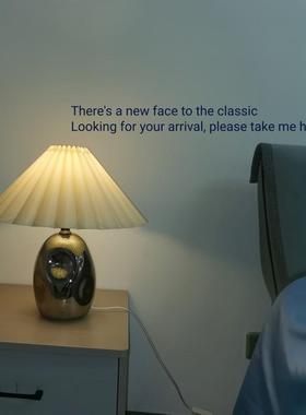 石头浪玻璃百褶伞波形花瓣上台灯现代复台中古欧式床83408头窗桌