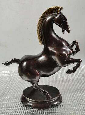 马到成功马肖到燕成功古玩铜器铜收藏客厅奔马摆件生家居马踏飞唐