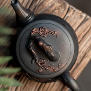 弘一云建水紫坭陶HY-212茶壶西壶家用陶瓷兴南陶施紫砂石瓢壶功夫