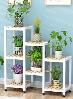 阳台多层花架新多肉花盆架室内隔QXU防外腐家用室铁艺移动花架子