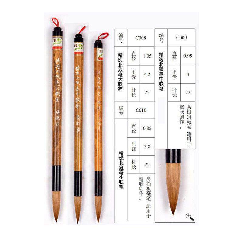 周臣纯狼毛虎笔盒装精选北狼毫笔书IVN画毛笔杨振华狼毫联毫提斗