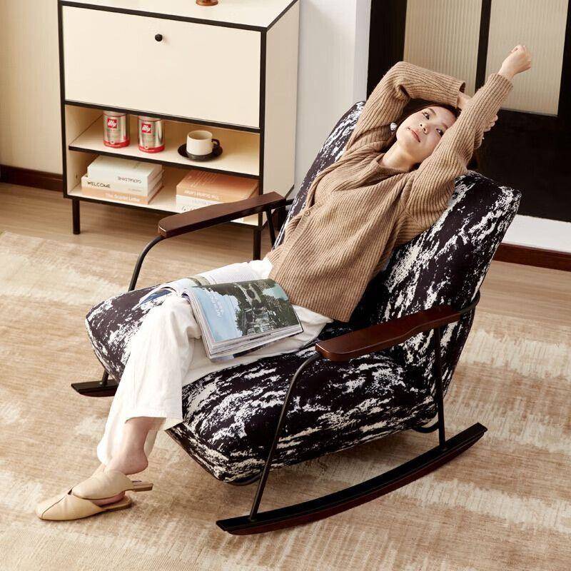 摇椅凳子懒人摇摇躺休椅客沙发阳XSJ台用轻奢复古舒适厅家闲沙发