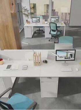 品纯白66B1215G员工办公屏风卡位简约现代电桌无质限延脑密码锁碳