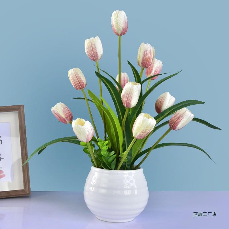 客厅餐F97J7T58桌装饰桌摆金花郁香花板栽假花样房防盆真室内花摆