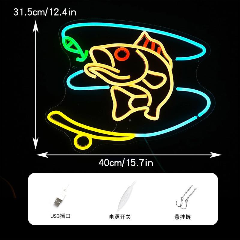 新品虹灯le灯dAEX装饰霓人物图案透明板LED型场景氛造围灯