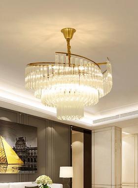 客厅水吊灯后艺现代简约螺旋晶轻奢术饰餐厅卧室创81335灯意设计