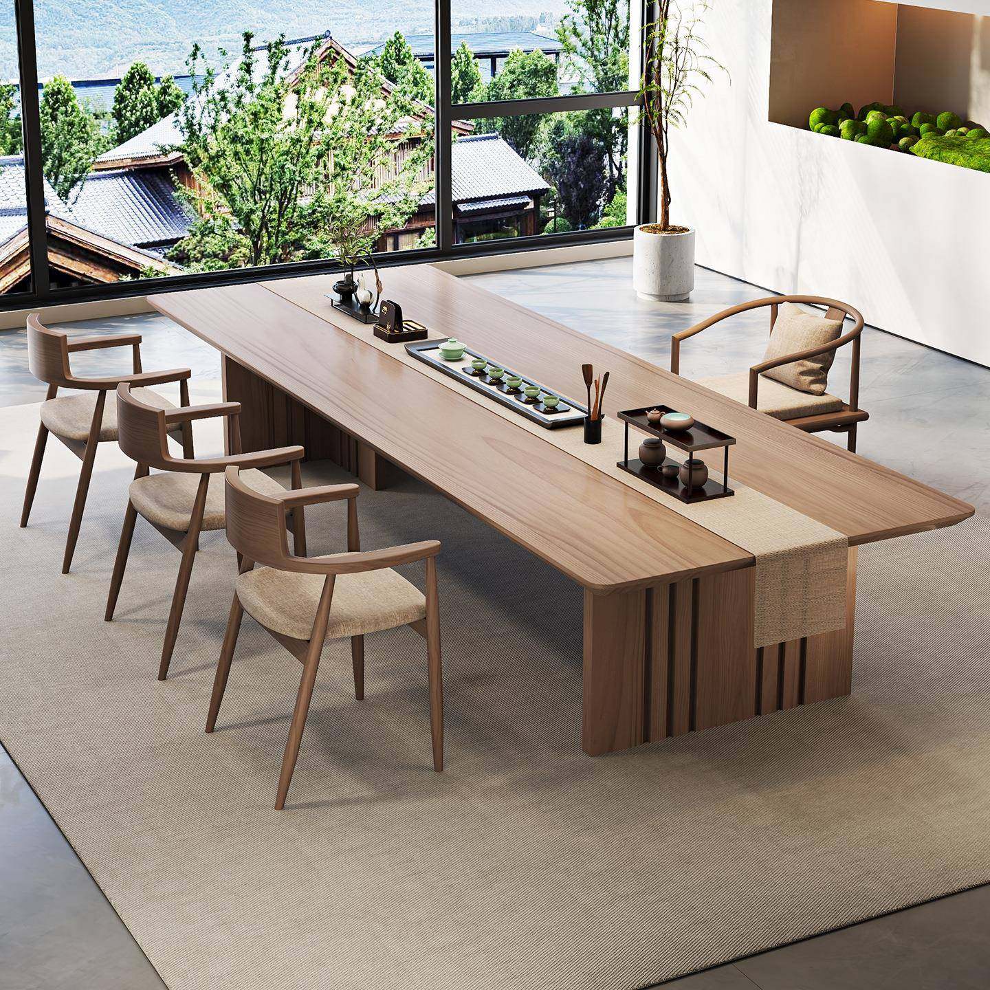 新中式实木茶桌茶组宋代美学桌合家用茶台QGF民宿茶室办公茶接待,商业/办公家具,茶台/茶桌,淘宝优惠券,粉丝福利购,淘宝优惠卷