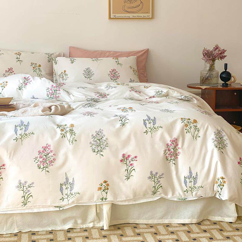 田园风纯双人加大床上棉四件套全被套220*棉240单被罩AVQ1.床8米