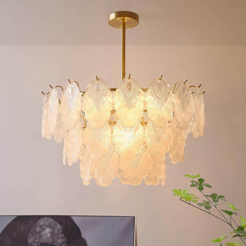 052年新款法式轻奢珍珠水晶吊灯客厅书房916餐厅d网2红le灯复古灯