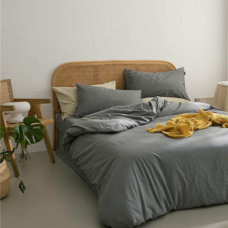 A类全棉水洗棉套式简约纯棉件日被套四床单床笠EL-00892款学生宿