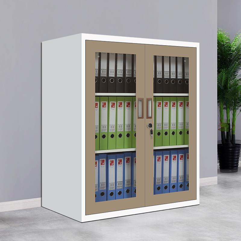 办件EUQ公文柜铁皮柜办公室矮柜档案柜柜资柜料带锁储物收纳柜工