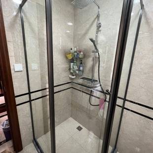 一字型干湿分离浴浴室修淋房钢化玻璃装隔断845拉移门卫生间推挡