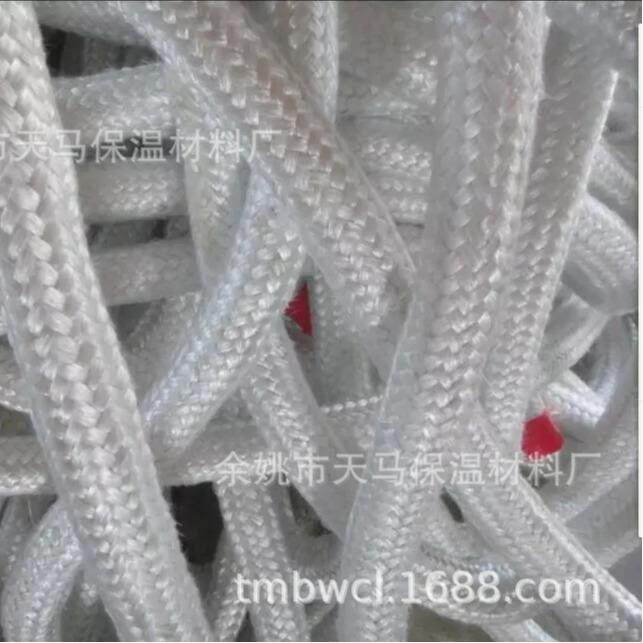 生产12mm白色玻璃纤维绳耐高温黑色20mm玻纤编织圆绳弹性捆扎