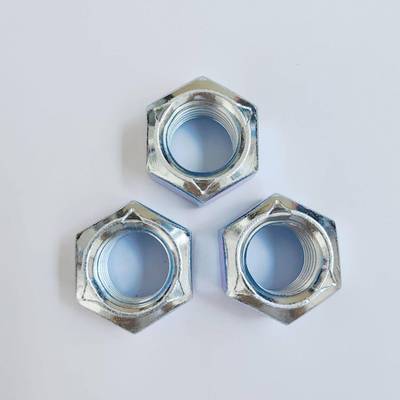 DIN980V六角全金属压点锁紧螺母M8现货10级蓝白锌