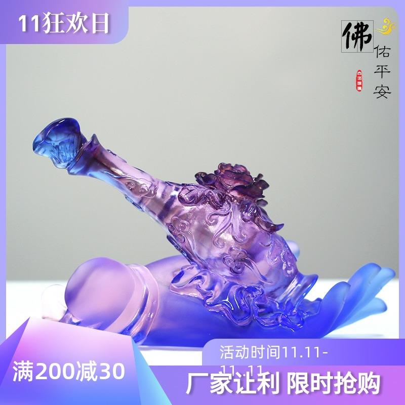 琉璃佛手佛佑平安摆件居家客厅玄关桌面摆放装饰亲朋送礼工艺品