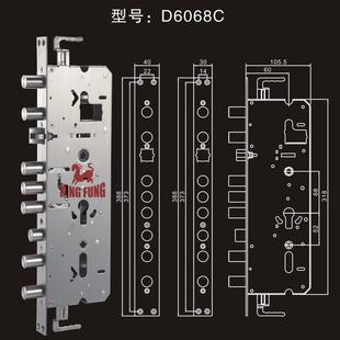 全不锈钢圆柱大霸王6068指纹密码锁40*388天地锁锁体