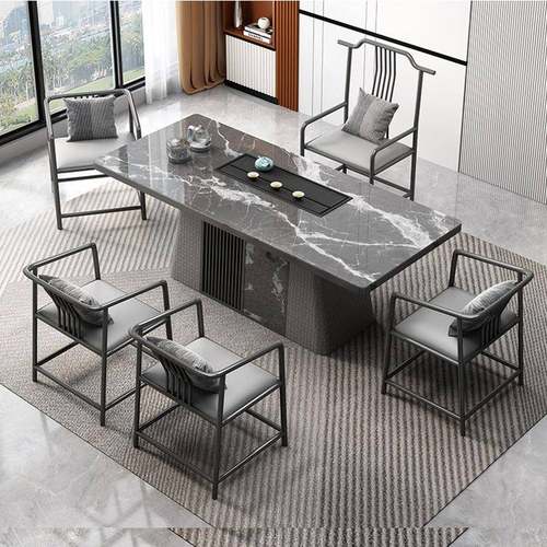 茶桌大板办公室岩板茶台轻奢现代高级感功夫泡茶桌阳台茶桌椅组合