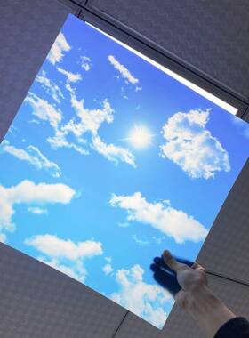UV彩印蓝天白云PC扩散板吊顶天花墙面幕墙艺术造型1.2*600*600MM
