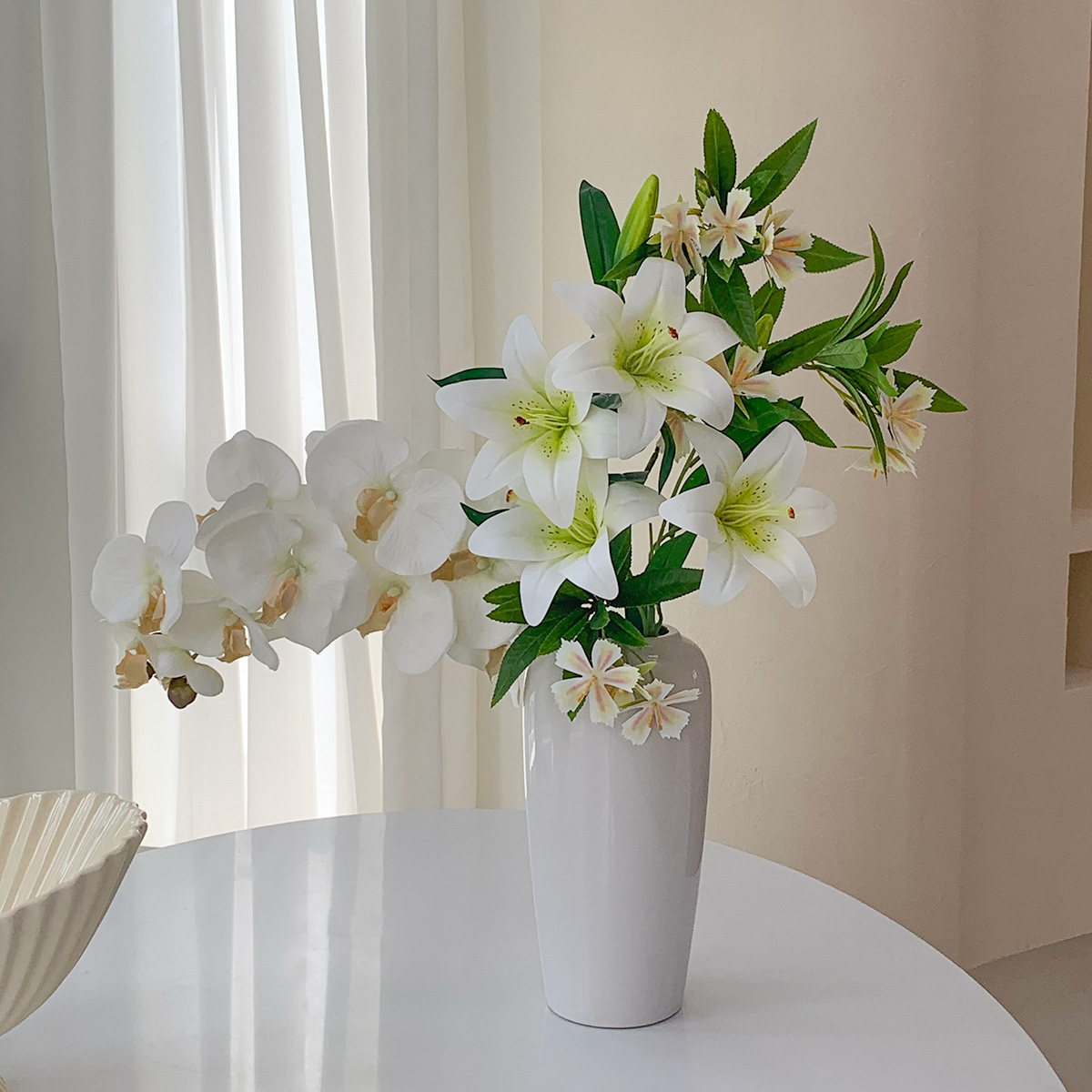 百合花仿真花假花摆设客厅餐桌装饰花艺摆件家居软装花束插花摆设