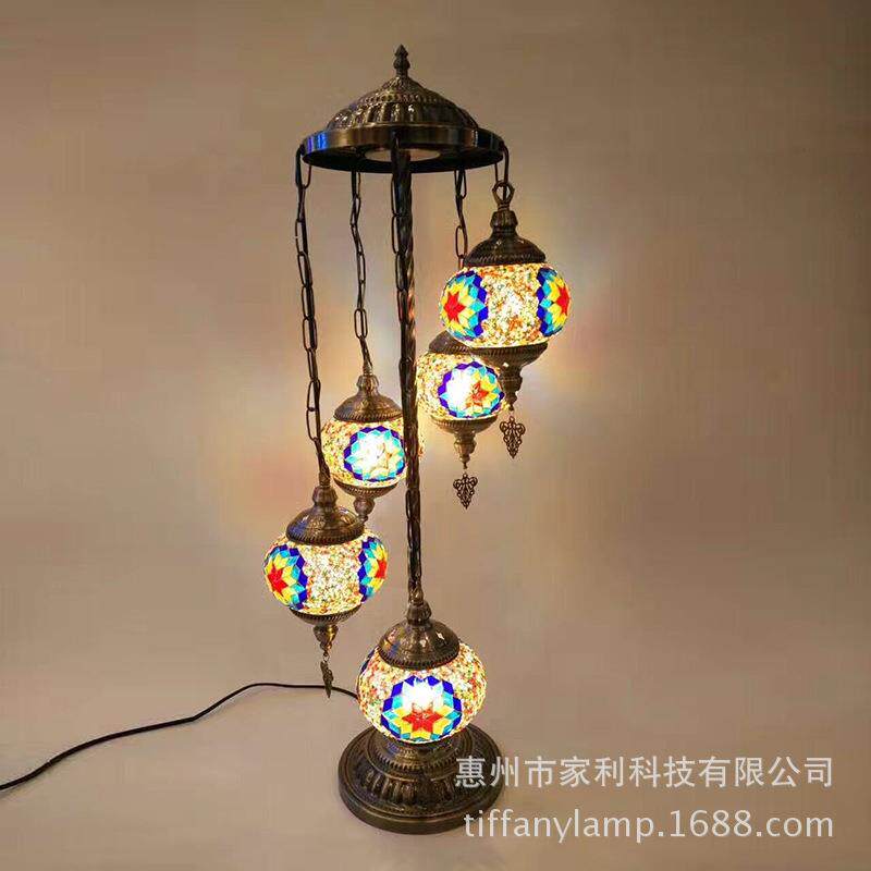 外贸土耳其玻璃马赛克台灯欧式风情装饰台灯家居卧室软装灯具