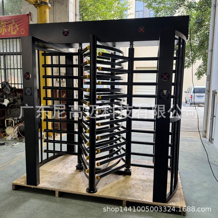 不锈钢梳状单向双通道全高栅门,外贸出口景区进出收卡自动旋转闸