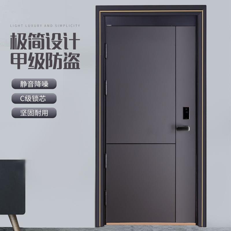 超甲级防盗门静音防盗镁合金入户门子母门指纹锁终身质保
