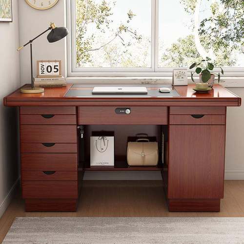 办公桌椅组合家用写字台书桌台式电脑桌单人带抽屉锁家用写字桌