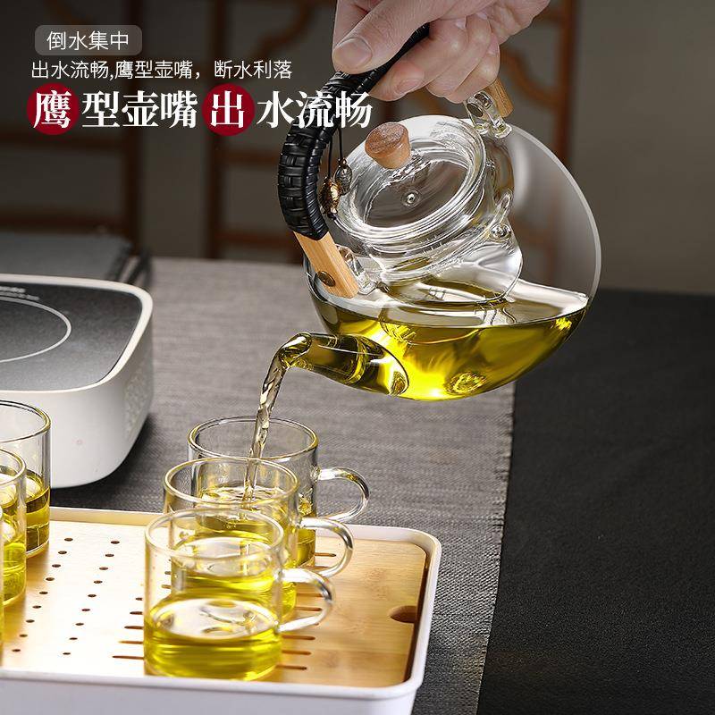 加厚耐高温煮茶器蒸茶壶玻璃提梁壶家用泡茶壶保温电陶炉套装茶具