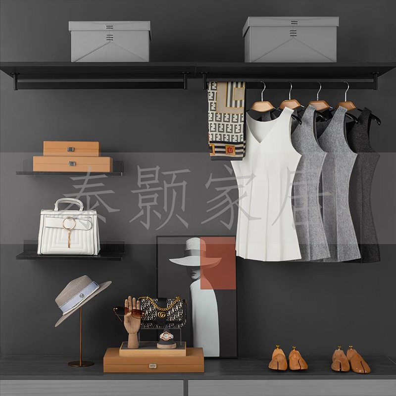 样板间衣服摆件衣帽间饰品组合简约衣柜展厅软装搭配毛毡道具衣服