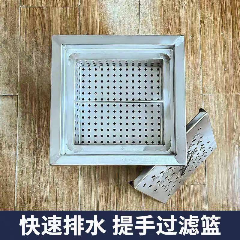 不锈钢工业防臭水封商用餐饮厨房检查不锈钢排水大口径地漏