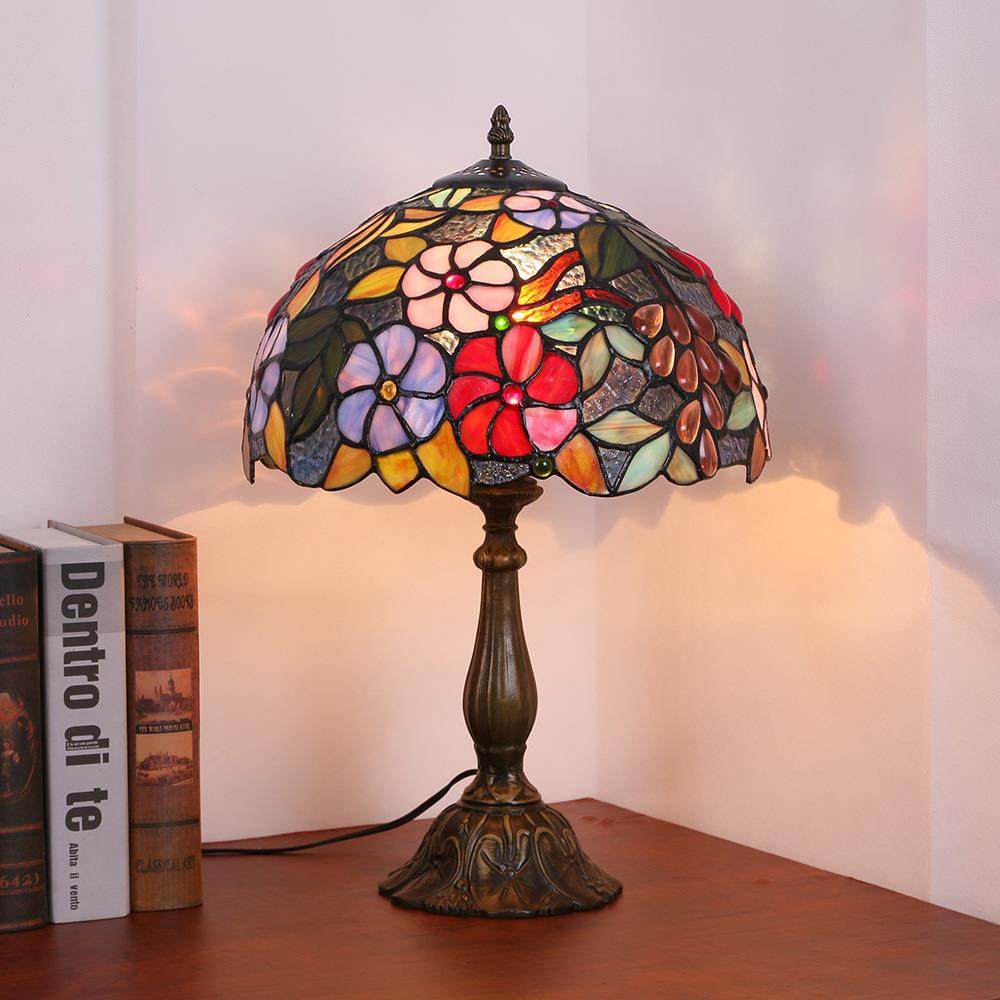 工厂彩色田园乡村浪漫葡萄花书房装饰台灯温馨卧室床头灯,机械设备,其他机械设备,淘宝优惠券,粉丝福利购,淘宝优惠卷