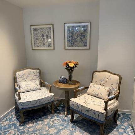 美式乡村实木老虎椅单人沙发书房椅布艺阳台卧室休闲客厅复古椅子