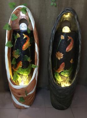 财源流水ONW喷泉落地摆件轮招财业开礼品年年有滚余新居滚礼品