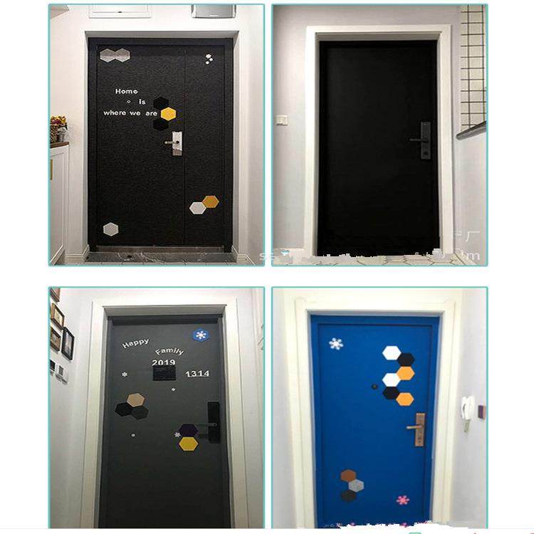 北欧自粘创意装饰隔音材料装饰毛毡门贴纸防盗门入户门旧木门翻新