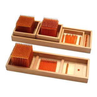 幼儿园早教蒙台梭利数学教具十进位银行游戏十进制系统套装3456岁